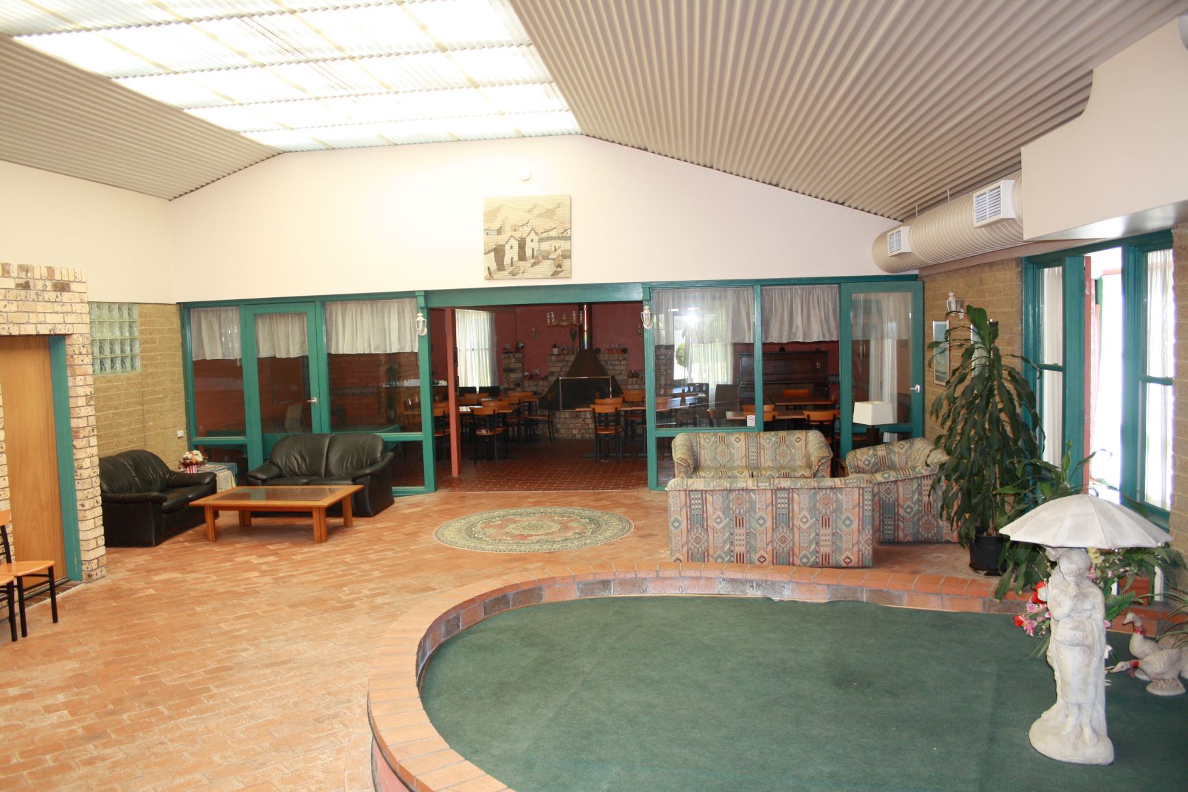 The guest lounge at the motel